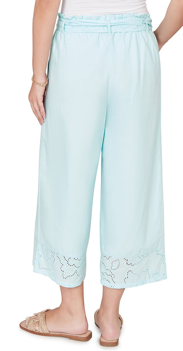 PANT *MISSY* SEAGLASS BELTED SOLID COTTON 24"
