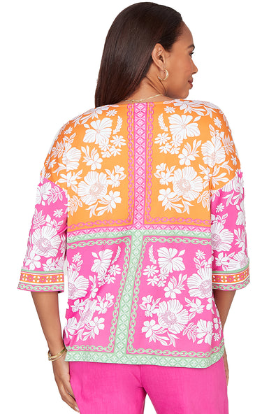 TOP *PLUS* FUCHSIA MULTI FLORAL BLOOM PLACEMENT