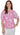 TOP *PLUS* FUCHSIA WHITE SPLIT NK ELBOW SLV