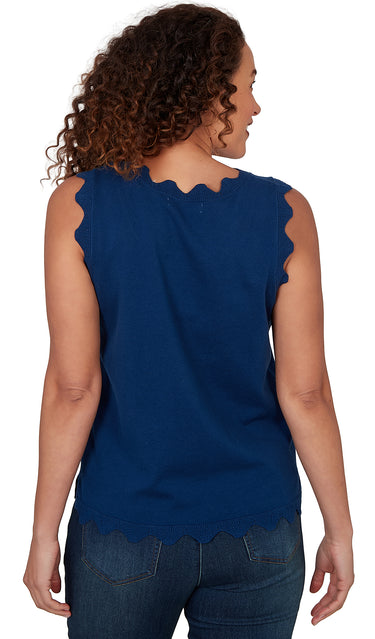 TOP *PLUS* BRIGHT NAVY FINE GG JERSEY TANK