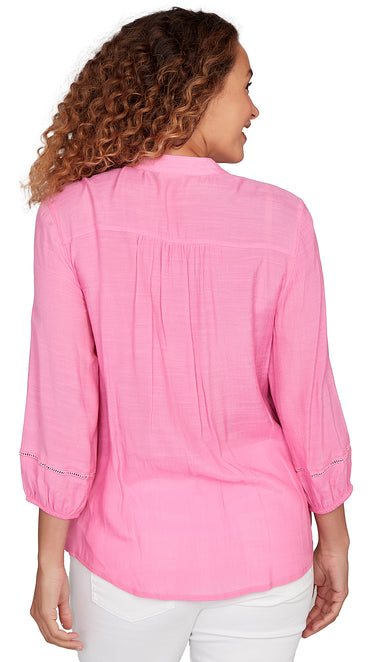 TOP *PETITE* HYDRANGEA STAND COLLAR SLUB
