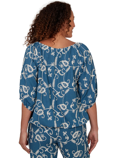 TOP MISSY DORI EMBROIDERY BLOUSON SLEEVE