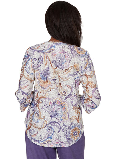 TOP *PLUS* AMETHYST MULTI JACOBEAN SCROLL