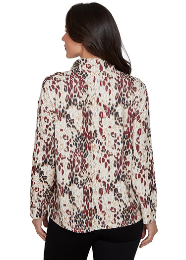 TOP *PETITE* CORDEAUX MULTI COLORFUL LEOPARD SPOTS