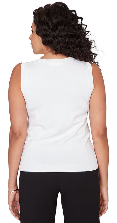 SWEATER *MISSY*CREW NECK POINTELLE SHELL