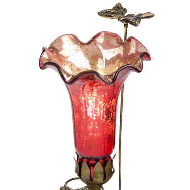 LILY TULIP UPLIGHT  ACCENT LAMP WITH BRASS BUTTERFLY