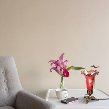 LILY TULIP UPLIGHT  ACCENT LAMP WITH BRASS BUTTERFLY