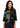 JACKET *MISSY* BLACK WOVEN W/TULIP HEM POCKETS 3/4 SLEEVE