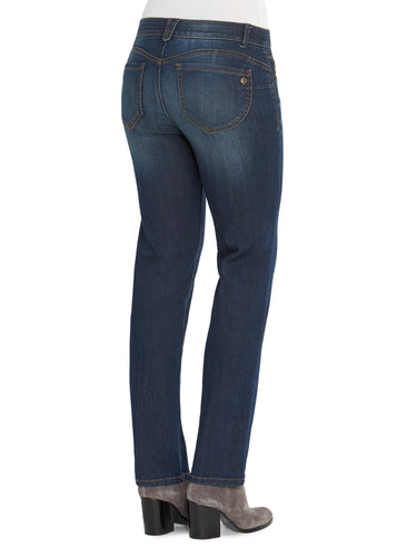 "Ab"solution® Petite Straight Leg Indigo Jeans