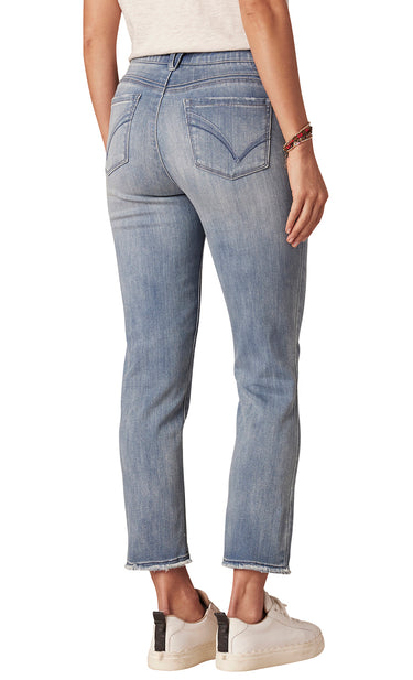 "Ab"solution Petite Slim Straight Jean with Embroidered Cascading "D"