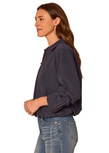 SHIRT *PETITE* ORION BLUE COLLARED BUTTON DOWN