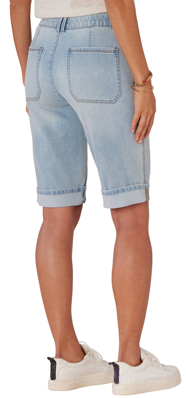 "Ab"solution Petite High Rise Repreve Bermuda Short with Cuffed Hem