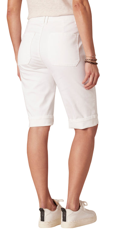 SHORT *MISSY* OPTIC WHITE BERMUDA W/COIN PKT