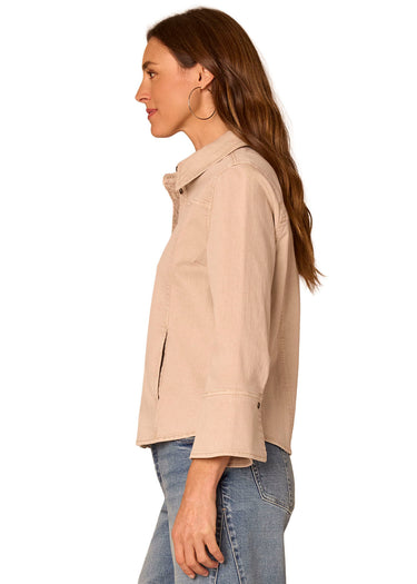 SHIRT *MISSY* WASHED PALE OAK 3/4 FRENCH CUFF SLEEVE