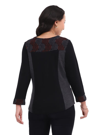 TOP *MISSY* MULTI LINDY BTN 3/4
