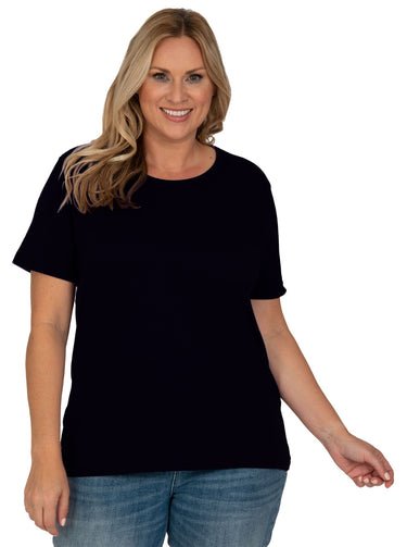 Distinct Basic Solid Tee in Plus