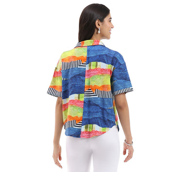 TOP MISSY CLAUDIA 3 BUTTON POLO SHORT SLEEVE
