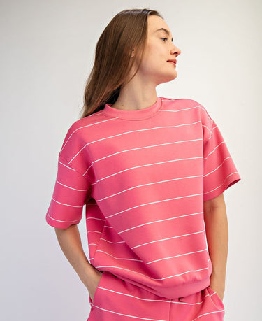 TOP MISSY MODAL STRIPE CREW NECK