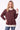 TOP *MISSY* BURGANDY POLKA DOT RIBBED CONTRAST