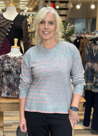 SWEATER *MISSY* BASSWOOD MIX STRIPE