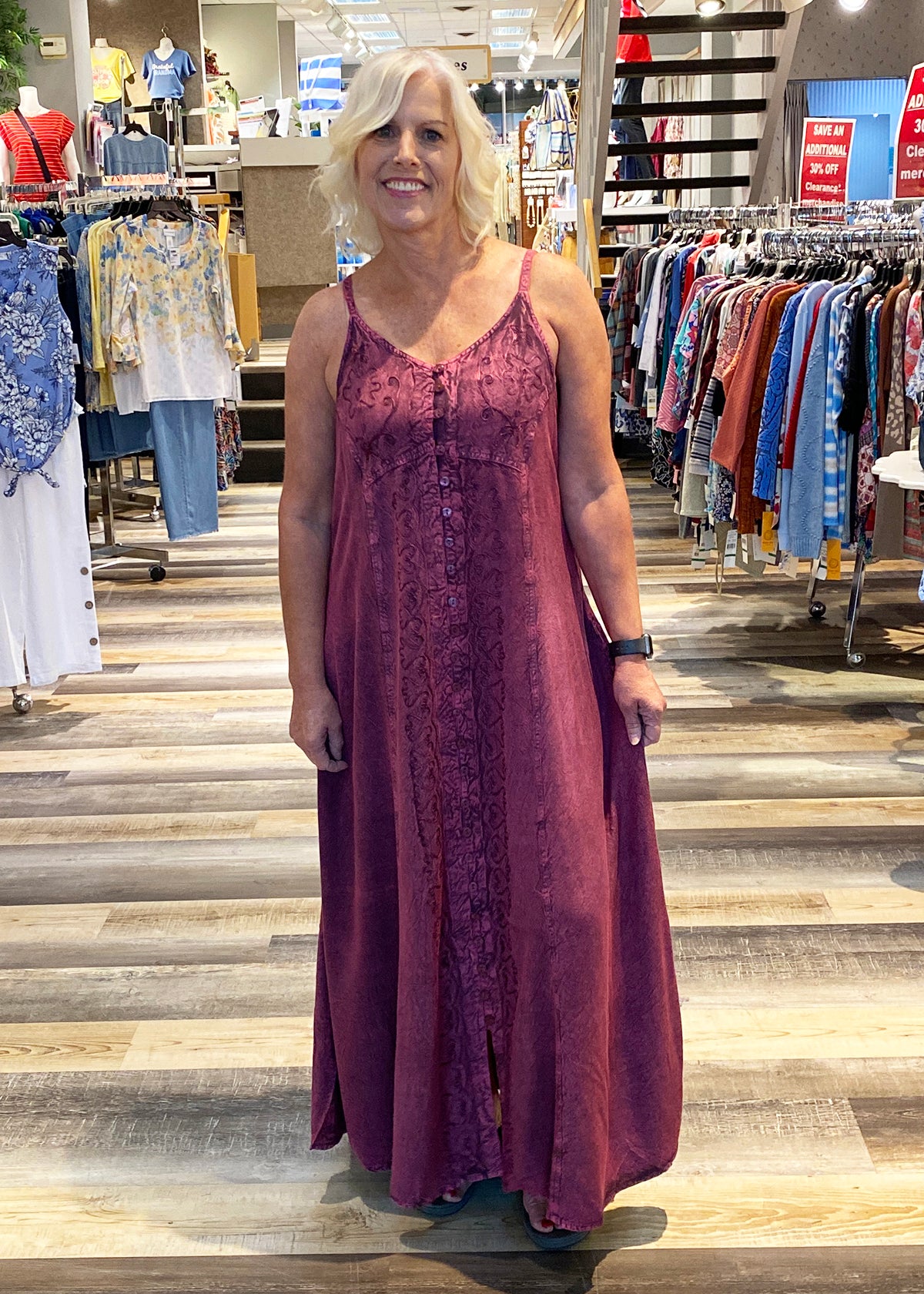 boho purple dress Ethical & Sustainable Purple Boho Floral Print Midi Dress: the Aurora