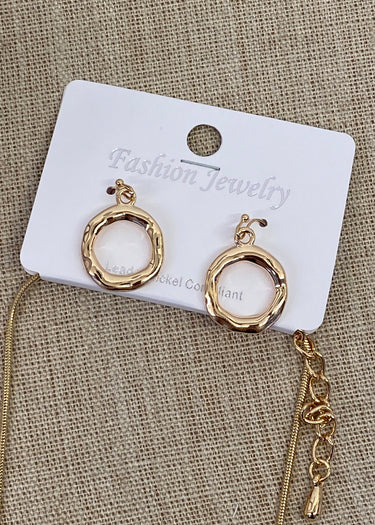 NECKLACE CASTING PENDANT GOLD WITH EARRINGS