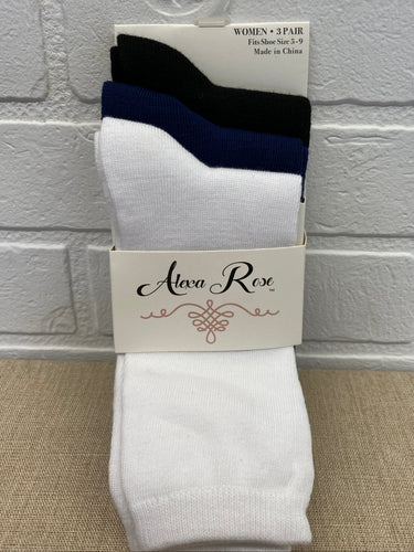 SOCKS 3 PACK SOLIDS