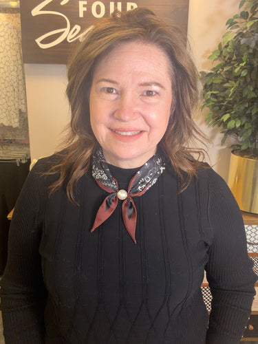 SCARF MAGNETIC BK/MT PAISLEY