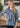 TOP *MISSY* NAVY ASH BLUE KEEN STRIPE PRINT 3/4 SLEEVE