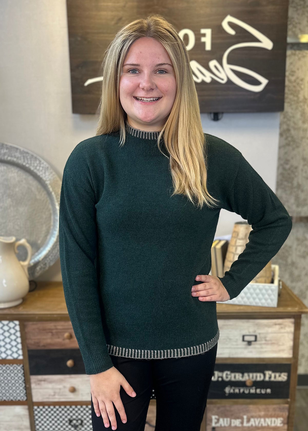 SWEATER *MISSY* BLACKROCK STITCH DETAIL 2 COLORS – FourSeasonsDirect