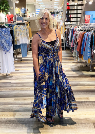 DRESS *MISSY* MAXI PRINT W/ADJUSTABLE STRAPS