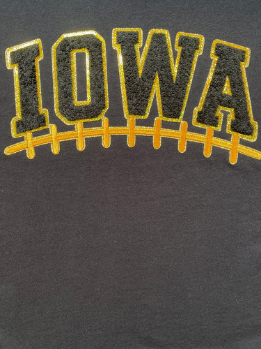 IOWA FOOTBALL LACES CHENILLE