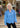 TOP  *MISSY* MID BLUE LONG SLEEVE RUFFLE COLLAR BUTTON DOWN