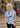 TOP *PETITE* PHANTOM BLUE GAME NIGHT FLORAL CAP SLEEVE