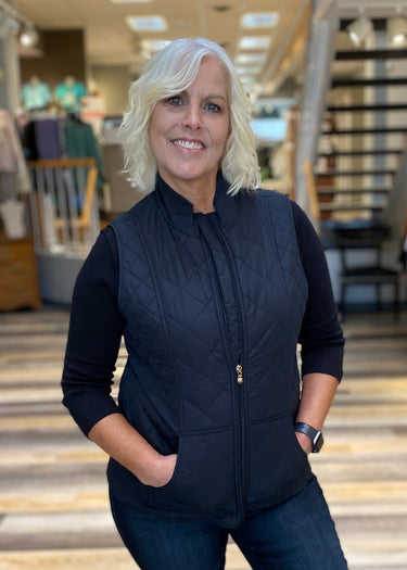 VEST *MISSY* SOLID ZIP FRONT W/POCKETS 2 COLORS