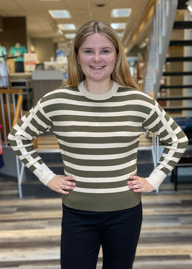 TOP *MISSY* STRIPE W/DROP SHOULDER 2 COLORS
