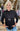 TOP *PLUS* BLACK DOVE ROUCHED MOCK NECK LONG SLEAVE