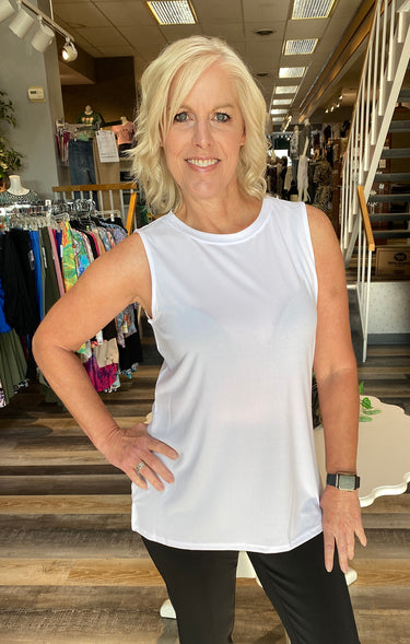 TANK *MISSY* BLACK WHITE NUDE SOLID KNIT