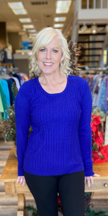 SWEATER *PLUS* BABY CABLE FRONT CREW NECK
