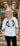 BLOUSE *MISSY* BLACK WHITE TIE NECK W/EMBROIDERY 3/4