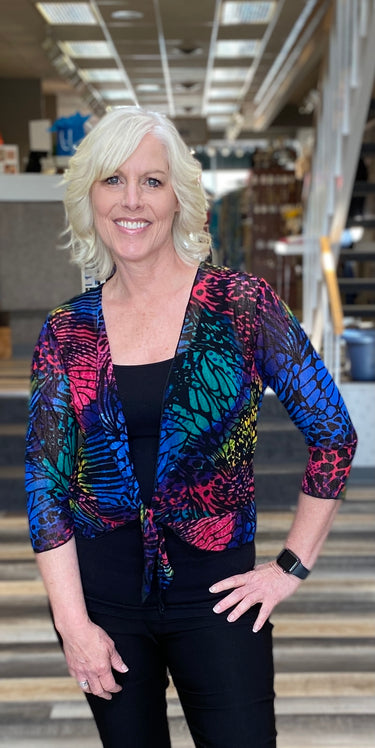 JACKET *MISSY* PRINT SHORT BOLERO 2 COLORS