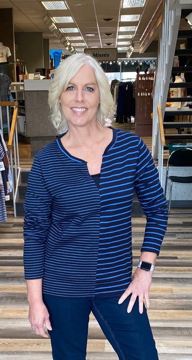 TOP MISSY NELLIE MIX MATCH STRIPE LONG SLEEVE