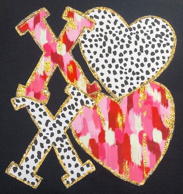 TRANSFER XOXO FAUX GLITTER
