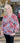 TOP *PLUS* BLACK RED ARTISTIC FLWR PRNT 3/4