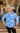 TOP *PETITE* BLUE BREELYNN SIDE TIE 3/4
