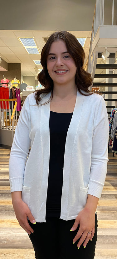 CARDI *PETITE* SHAWL OPEN 3/4 3 COLORS