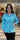 JACKET *MISSY* AQUA STRIPES W/2 PKTS LS