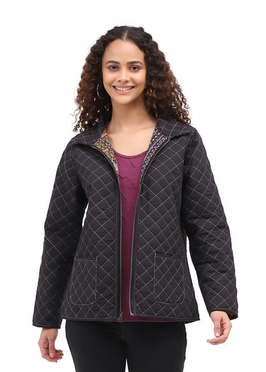 JACKET *MISSY* MULTI OLGA REVERSIBLE W/POCKETS LONG SLEEVE