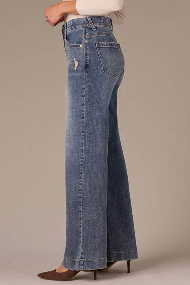 DENIM *MISSY* MID BLUE SAM HI RISE WIDE LEG 32"