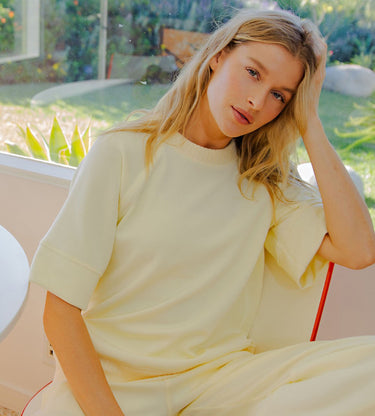 TOP MODAL POLY RIB SHORT SLEEVE